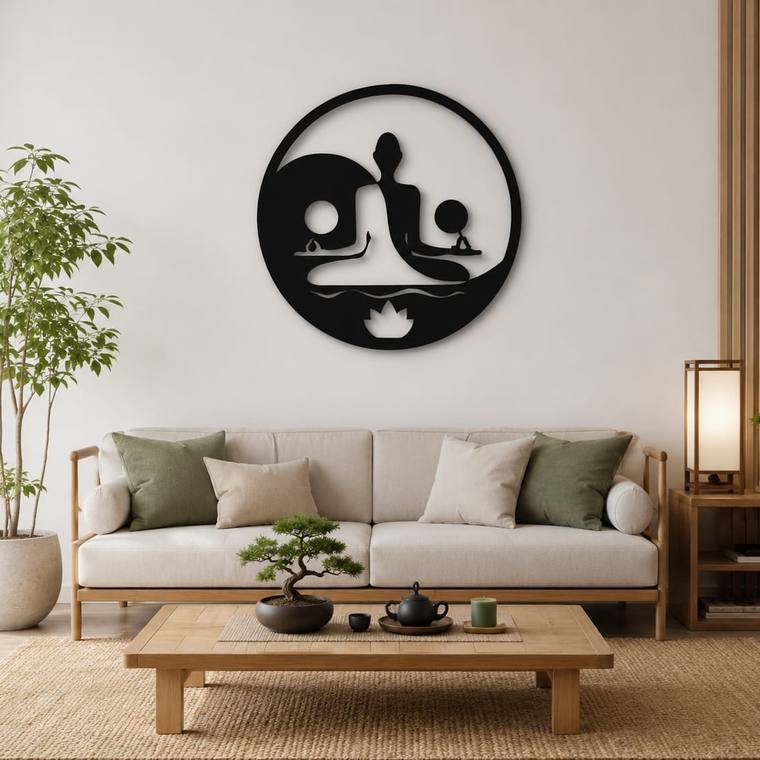 Buda Yin Yang, decoración de pared en MDF