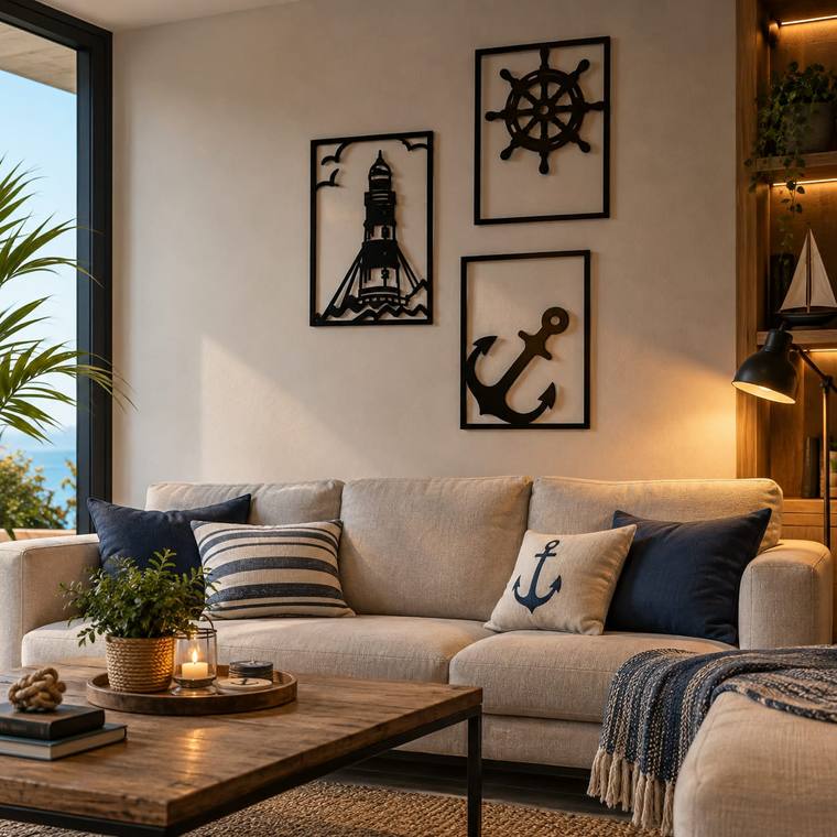 Conjunto marinero, decoración de pared en MDF
