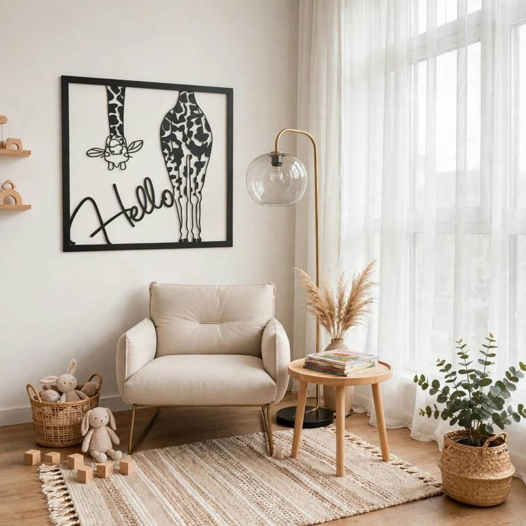 Jirafa, decoración de pared en MDF
