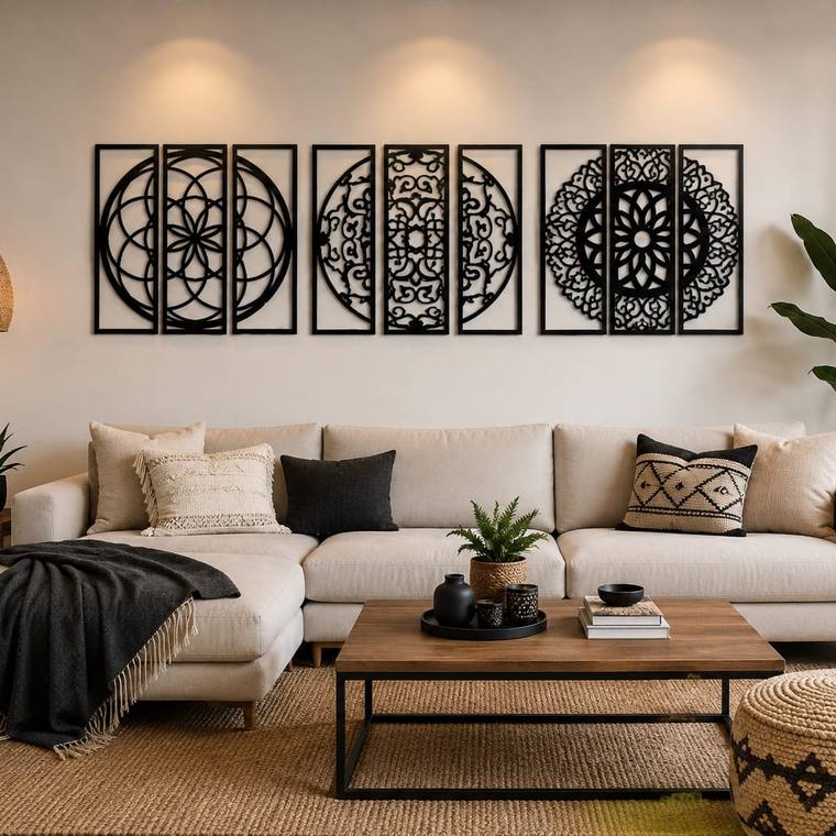 Mandalas (conjunto de 3), decoración de pared en MDF