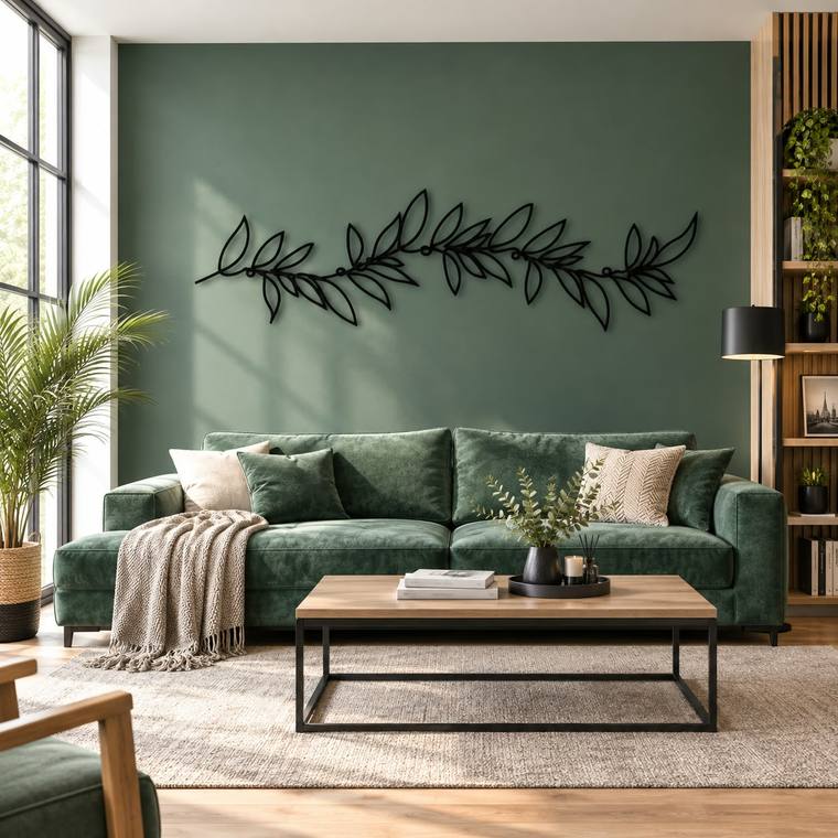 Rama de olivo, decoración de pared en MDF